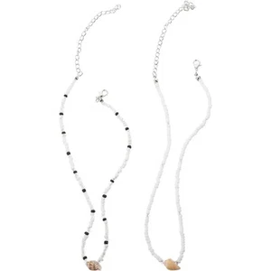 2 Pcs Muschel Halskette Braut Für Jugendliche Mädchen Strandkette Damen - Picture 1 of 12