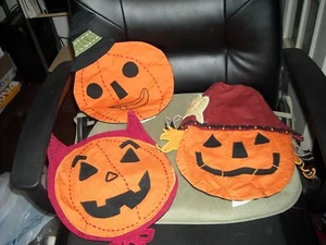 Pottery Barn Kids placemats pumpkins scarecrow witch devil  you get all 3 - Picture 1 of 4