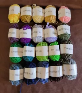 TYH Supplies 20 - 22 Yard BonBon Skeins Acrylic Yarn MultiColor New Open LOT 8 - Picture 1 of 5