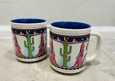 Vintage Maack Mugs Cup Coffee Tea Howling Coyote Southwest Desert Cactus Mesa