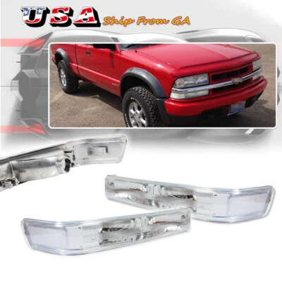 Fit 98-04 Chevy S10 Blazer GMC Sonoma Clear Bumper Lights Signal Parking Lamps - Image 1 of 4