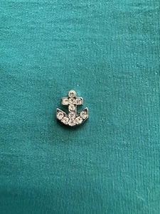 Origami Owl Charm Floating Silvertone anchor with rhinestones - Picture 1 of 1