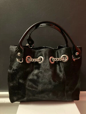 ROBERTA GANDOLFI Black Horsehair Leather Handbag - Image 1 of 4