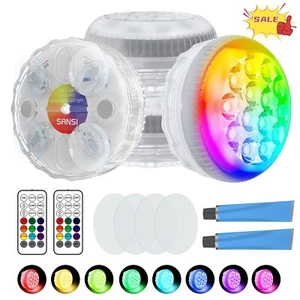 4PCS Led Pool Lights Swimming Pool RGB Color Changing Underwater Lamp Remote - Picture 1 of 17