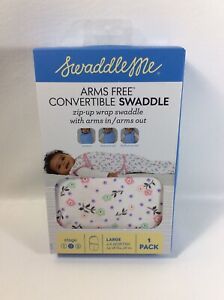 SWADDLEME ARMS FREE CONVERTIBLE SWADDLE ZIP UP WRAP BLANKET LARGE 4-6 MOS NEW