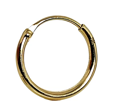 Anillo de nariz de oro de 14 quilates aro con bisagras de 8 mm 22 g (0,6 mm) anillo piercing de segmento de oro de 14 k Foto 1 de 4