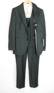 SUITSUPPLY La Spalla Men's Suit UK40S Dark Green Lined Slim Fit Wool 3 Piece - Picture 1 of 20