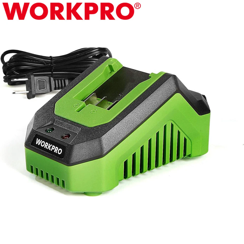 Carregador de bateria de lítio WORKPRO 20V para bateria de lítio WORKPRO 20V 2.0Ah e 4.0Ah - Imagem 1 de 4