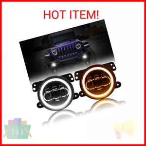 Auxbeam 4 Inch LED Fog Lights for Jeep Wrangler JK Rubicon Unlimited JKU 2007-20 - Picture 1 of 2