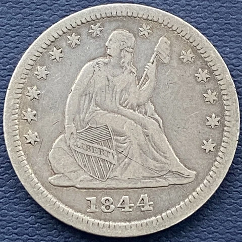 1844 Seated Liberty Quarter 25c Better Grade VF - XF #54527 Cover