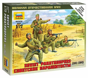 ZVEZDA 1:72 Seconda guerra mondiale Kit modellini in plastica soldati paracadutisti sovietici - Foto 1 di 5