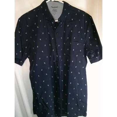 Camisa informal manga corta con botones estampado de ancla IZOD, talla M Foto 1 de 3