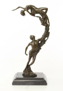 Figura de Bronce Escultura Abstracto Arte Figura Pareja de Amantes Par H 36 CM - Imagen 1 de 5