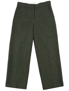 COS Women's Square Leg Flat Front Wool Blend Capri Pants Size EUR-36 Green - Picture 1 of 8