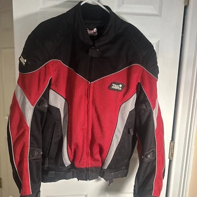 Tour Master Intake MotorcycleJacket XXL Black/Red Mesh Padded Riding Jacket - Image 1 of 4