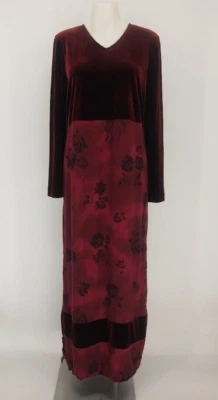 复古 90 年代 Plaza South 连衣裙 10 码勃艮第深浪漫 Wimsygoth 红色垃圾哥特 — 第 1/4 张图片