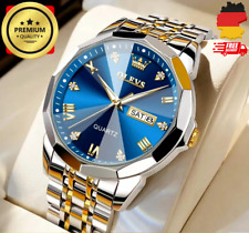 Luxus Armbanduhr Uhr Herren Damen Wasserdicht Kalender Datum Analog Quarz