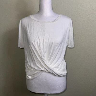 Camiseta para mujer GAZE de manga corta con parte delantera torcida blanca talla M nueva con etiquetas Foto 1 de 4