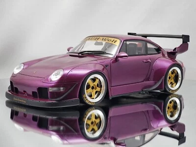 Coche modelo GT Spirit RWB Porsche 911 (993) RAUH-Welt púrpura resina metálica 1:18 Foto 1 de 4