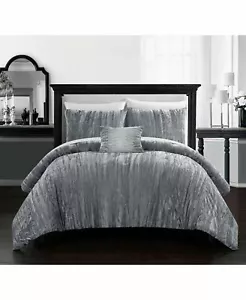 Chic Home Westmont 4-Piece King Comforter Set Gray New $430 - Picture 1 of 4