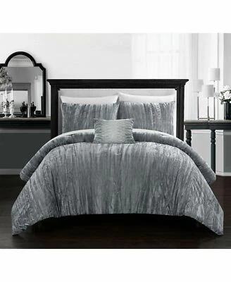 Chic Home Westmont 4-Piece King Comforter Set Gray New $430 - Image 1 of 4
