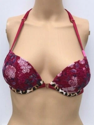 SUJETADOR PUSH UP VICTORIA'S SECRET ROSA FECHA ACOLCHADO ENCAJE ESPALDA DEPORTIVA 32D 32DD NUEVO CON ETIQUETAS Foto 1 de 2