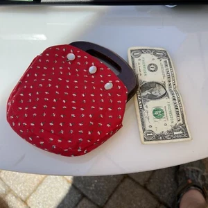 RAdorable Miniature Child’s Vintage Bermuda Bag Wood Hand Painted 2 Sided Cover - Picture 1 of 7