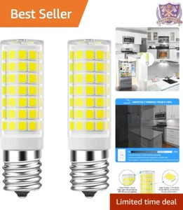 E17 LED Bulbs 7W 630 Lumens Dimmable Daylight White For Microwave Range Hood 2PK - Picture 1 of 10