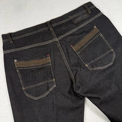 Pantalones de mezclilla COOGI para hombre 38x34 negros Y2K sueltos bordados hip hop grunge Foto 1 de 4