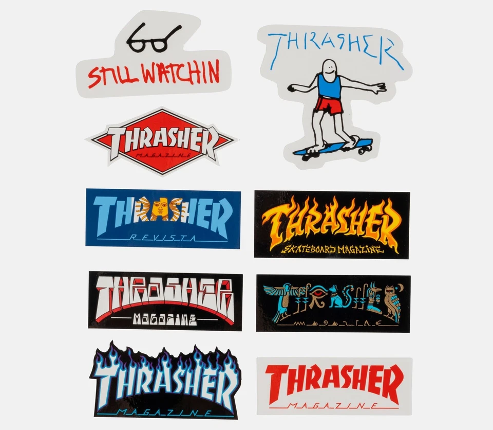 Thrasher Skateboard Magazine 9 Set Paquete de Calcomanías Lote Nuevo Auténtico Foto 1 de 1