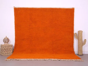 Orang Moroccan rug 8.4 x 9 ft - Handmade rug - Berber wool rug solid - boho rug - Picture 1 of 11