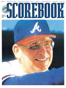 1994 TORONTO BLUE JAYS v BRAVES SCOREBOOK PROGRAMMA RIVISTA Bobby Cox copertina quasi nuovo-MT - Foto 1 di 1