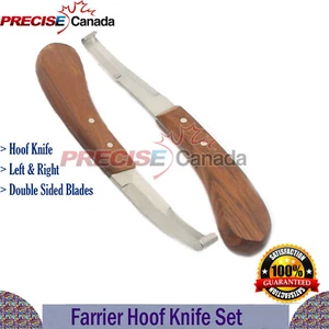Farrier Hoof Knife 2 pc Sharpener Left Handed Double Edge Pick Trimming  - Picture 1 of 3