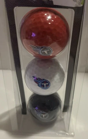 Team Golf NFL Tennessee Titans Regulation Size Golf Balls, 3 Pack, NEW Cover