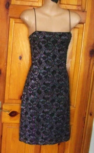 NEW LOOK' BNWT BLACK MULTI SPARKLY STRAPY LINED SLIP PARTY DRESS SIZE 16 - Picture 1 of 7