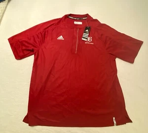 ADIDAS 1/4 Zip Shirt Mens XL Red Short Sleeve Performance Climalite NWT - Picture 1 of 14