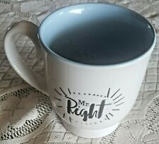 Pfaltzgraff Mr Right Coffee Mug Tea Cup Pedestal Husband Fiance Boyfriend Gift 