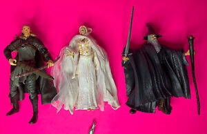 Lord Of The Rings Toy Action Figure Lot: Legolas, Galadriel, Gandalf The Grey
