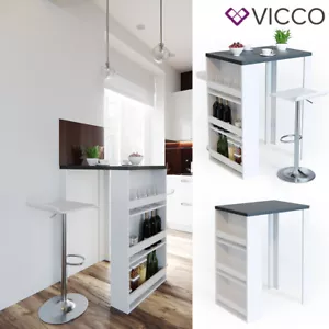 Bartisch Bartresen Stehtisch Tisch Tresentisch Bistrotisch Weiß Anthrazit Vicco - Bild 1 von 7