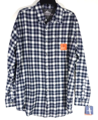 Croft Barrow Flannel Shirt Men Large Moisture Wicking Ventilation Quick Dry Navy - Image 1 of 4