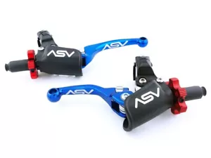 ASV F4 Lever Set PRO PACK Blue Kawasaki KLX110L R RL 2002-24 KLX125 2003-09 - Picture 1 of 2