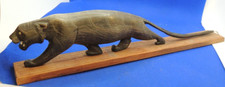 Vintage Folk Art Wood Carved Tiger Large 12