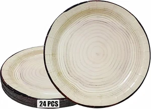 24 Pcs 9 Inch Woodland Paper Plates, Woodland Party Decorations Supplies - Picture 1 of 4