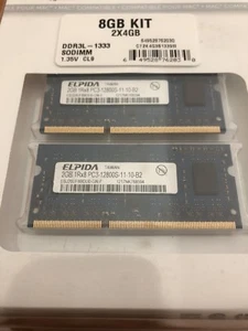 Elpida 4GB 1Rx8 DDR3 PC3-12800S-11-10-B2 (2x2GB) Mac Ram / Memory - Picture 1 of 1