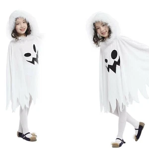 Kids Toddler Boys Girls Ghost Cape Halloween Cloak Costume Cosplay Fancy Dress - Picture 1 of 19