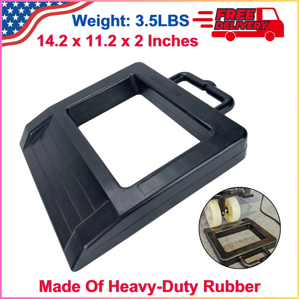 ROBLOCK Pallet Jack Rubber Chock Heavy Duty Truck Black