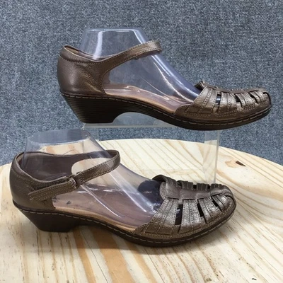 Clarks Collection Sandals Womens 10 M Wendy Suite Ankle Straps Brown Leather - Image 1 of 4