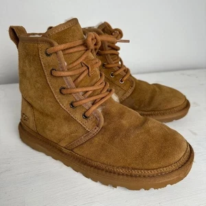 UGG Mens Harkley Boots Light Brown Size 5 1016472 Lace Up Suede Fleece Sheep - Bild 1 von 10