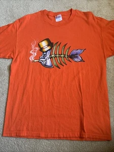 Vintage Fishbone Smoking Fish Band T-shirt Large Super Cool 22x30 - Picture 1 of 4