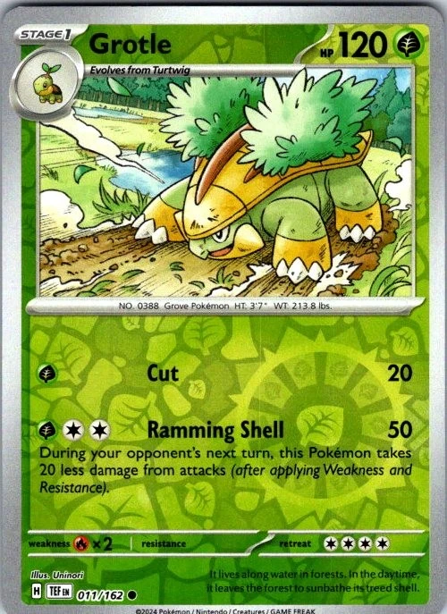 Pokemon | SV05: Temporal Forces | Grotle - | 011/162 | Reverse Holo | NM - Image 1 of 1